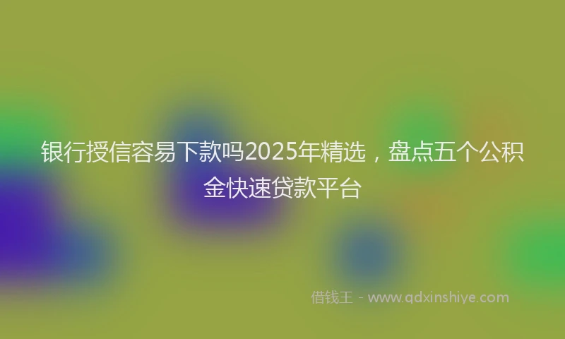 银行授信容易下款吗2025年精选，盘点五个公积金快速贷款平台