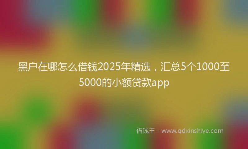 黑户在哪怎么借钱2025年精选，汇总5个1000至5000的小额贷款app