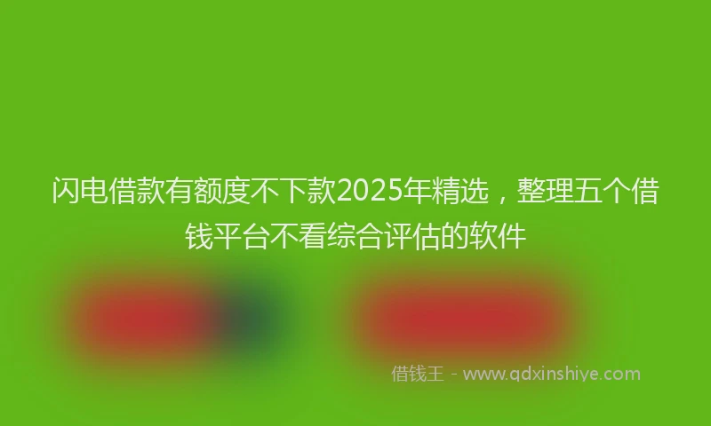 闪电借款有额度不下款2025年精选，整理五个借钱平台不看综合评估的软件