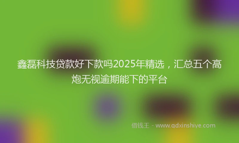 鑫磊科技贷款好下款吗2025年精选，汇总五个高炮无视逾期能下的平台