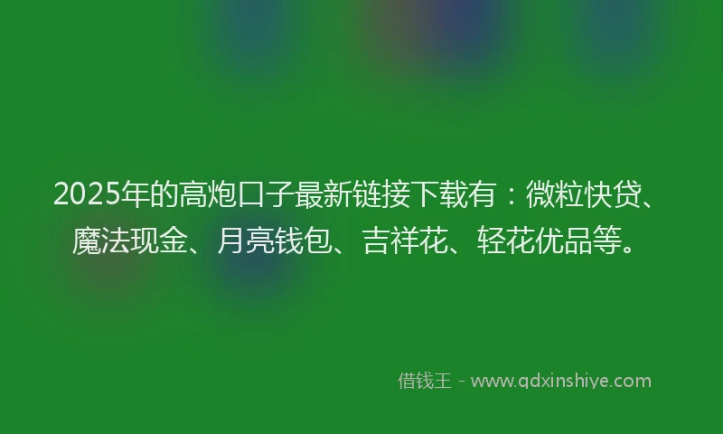 2025年的高炮口子最新链接下载有：微粒快贷、魔法现金、月亮钱包、吉祥花、轻花优品等。
