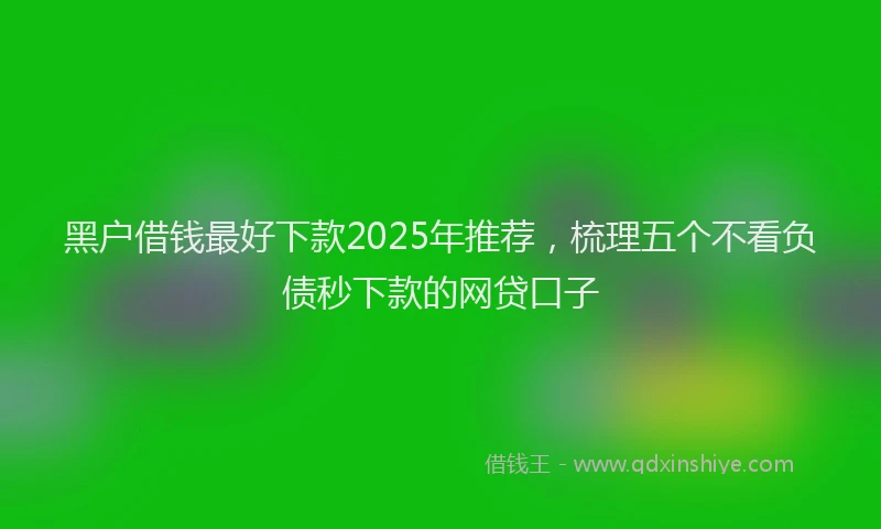 黑户借钱最好下款2025年推荐，梳理五个不看负债秒下款的网贷口子