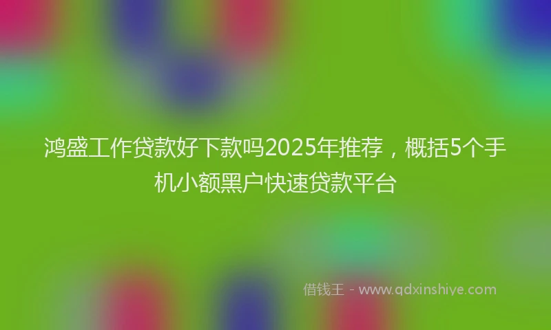 鸿盛工作贷款好下款吗2025年推荐，概括5个手机小额黑户快速贷款平台
