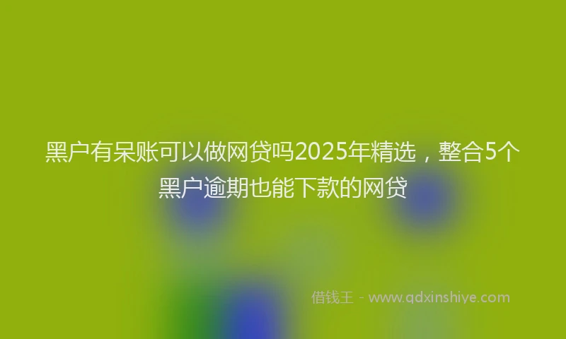黑户有呆账可以做网贷吗2025年精选，整合5个黑户逾期也能下款的网贷