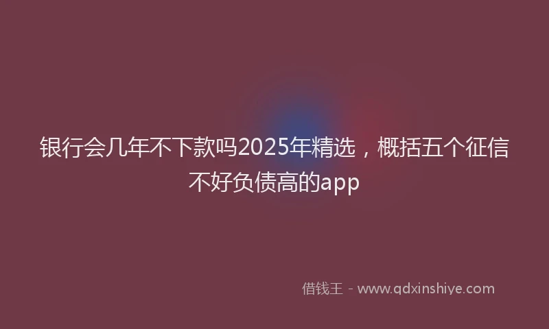 银行会几年不下款吗2025年精选，概括五个征信不好负债高的app