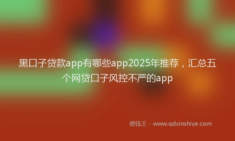 黑口子贷款app有哪些app2025年推荐，汇总五个网贷口子风控不严的app