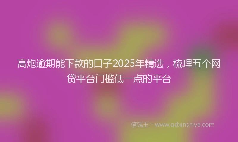 高炮逾期能下款的口子2025年精选，梳理五个网贷平台门槛低一点的平台