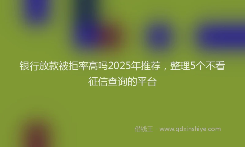 银行放款被拒率高吗2025年推荐，整理5个不看征信查询的平台