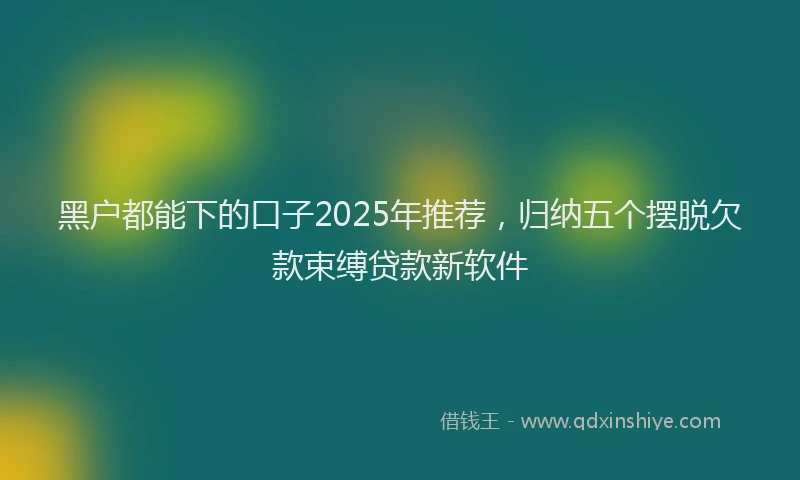 黑户都能下的口子2025年推荐，归纳五个摆脱欠款束缚贷款新软件