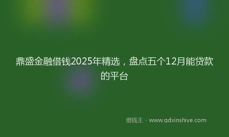 鼎盛金融借钱2025年精选，盘点五个12月能贷款的平台