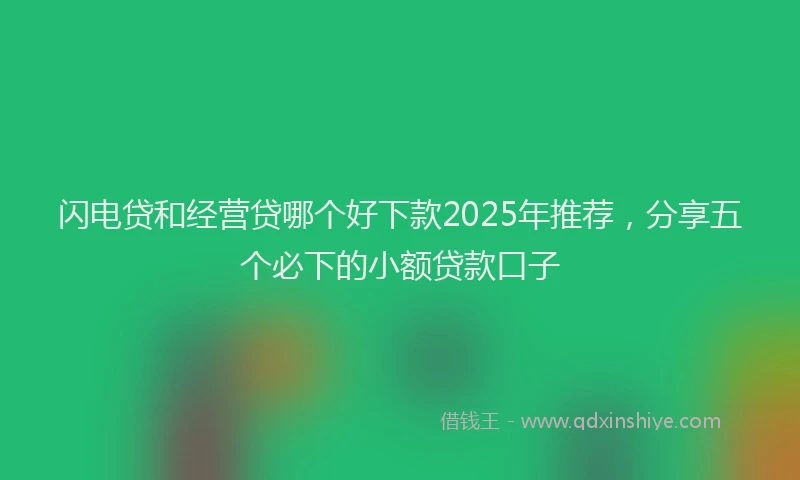 闪电贷和经营贷哪个好下款2025年推荐，分享五个必下的小额贷款口子