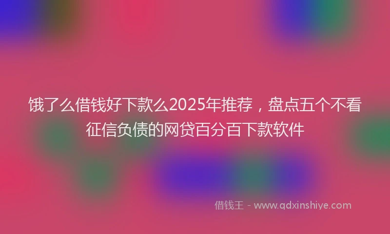 饿了么借钱好下款么2025年推荐，盘点五个不看征信负债的网贷百分百下款软件