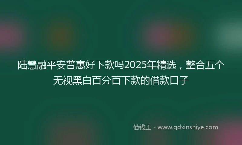 陆慧融平安普惠好下款吗2025年精选，整合五个无视黑白百分百下款的借款口子