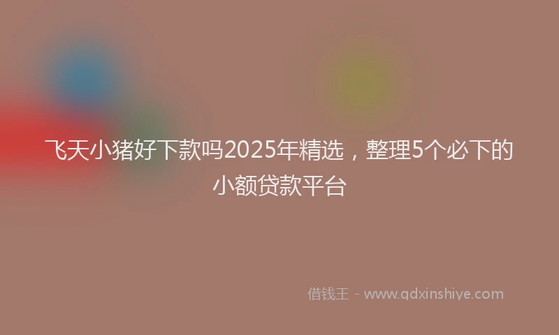 飞天小猪好下款吗2025年精选，整理5个必下的小额贷款平台