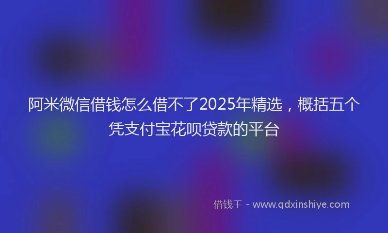 阿米微信借钱怎么借不了2025年精选，概括五个凭支付宝花呗贷款的平台