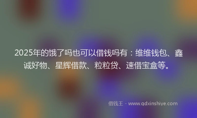 2025年的饿了吗也可以借钱吗有：维维钱包、鑫诚好物、星辉借款、粒粒贷、速借宝盒等。