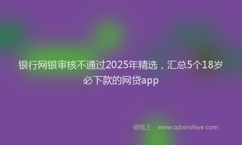 银行网银审核不通过2025年精选，汇总5个18岁必下款的网贷app