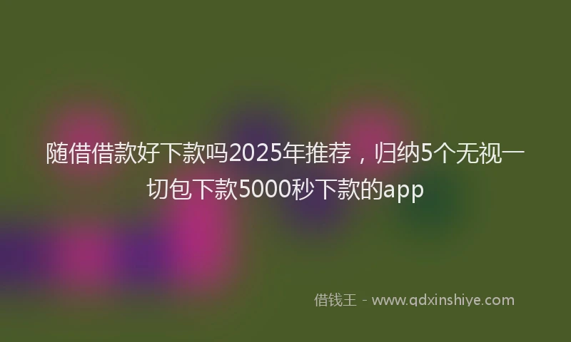 随借借款好下款吗2025年推荐，归纳5个无视一切包下款5000秒下款的app