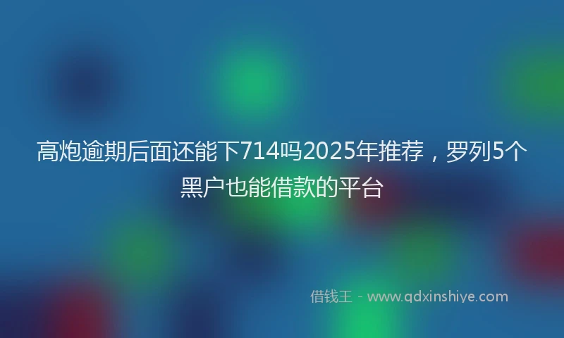 高炮逾期后面还能下714吗2025年推荐，罗列5个黑户也能借款的平台