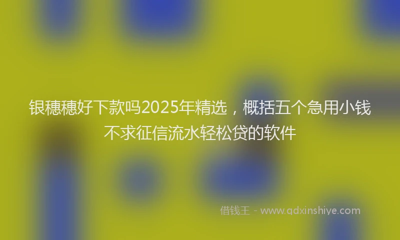 银穗穗好下款吗2025年精选，概括五个急用小钱不求征信流水轻松贷的软件