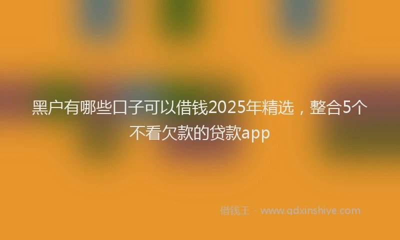 黑户有哪些口子可以借钱2025年精选，整合5个不看欠款的贷款app