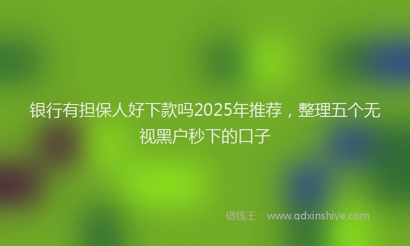银行有担保人好下款吗2025年推荐，整理五个无视黑户秒下的口子