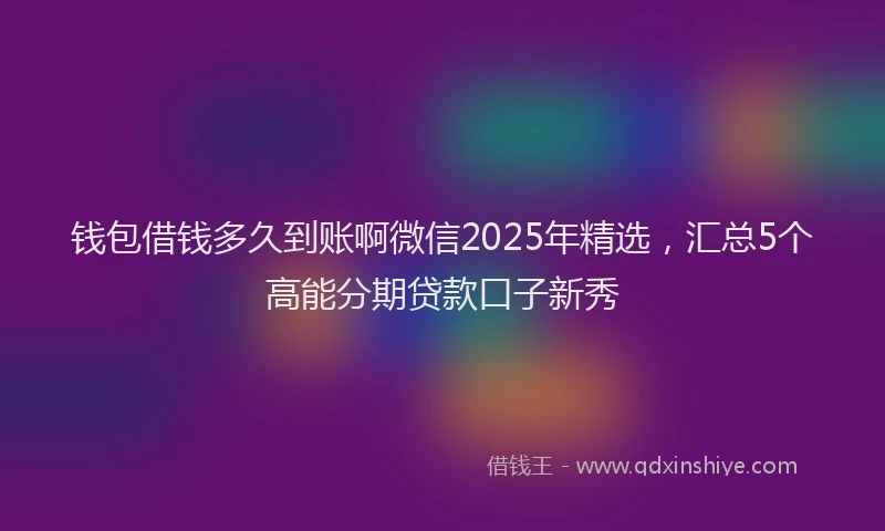 钱包借钱多久到账啊微信2025年精选，汇总5个高能分期贷款口子新秀