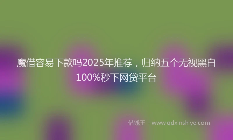 魔借容易下款吗2025年推荐，归纳五个无视黑白100%秒下网贷平台