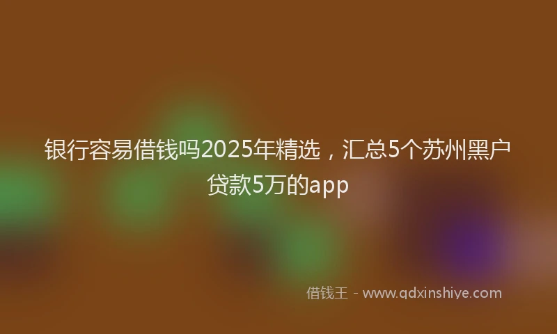 银行容易借钱吗2025年精选，汇总5个苏州黑户贷款5万的app