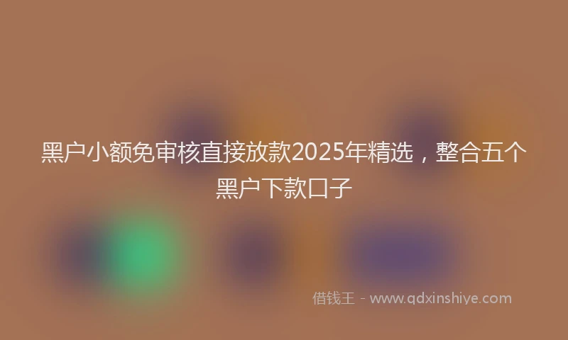 黑户小额免审核直接放款2025年精选，整合五个黑户下款口子