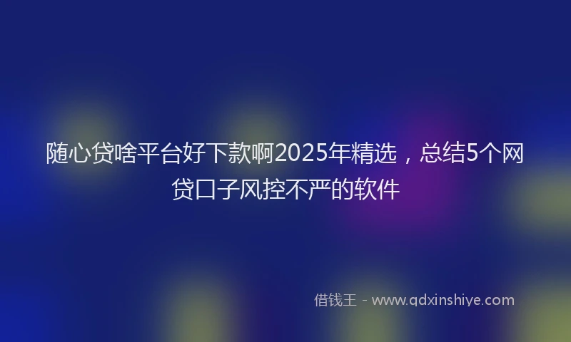 随心贷啥平台好下款啊2025年精选，总结5个网贷口子风控不严的软件