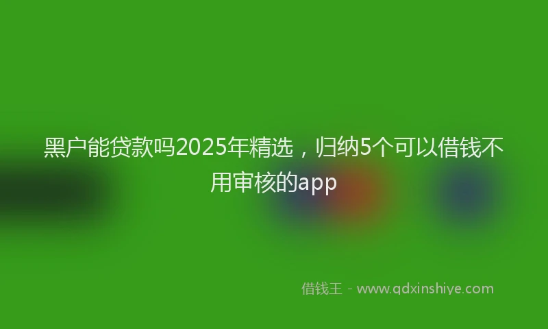 黑户能贷款吗2025年精选，归纳5个可以借钱不用审核的app