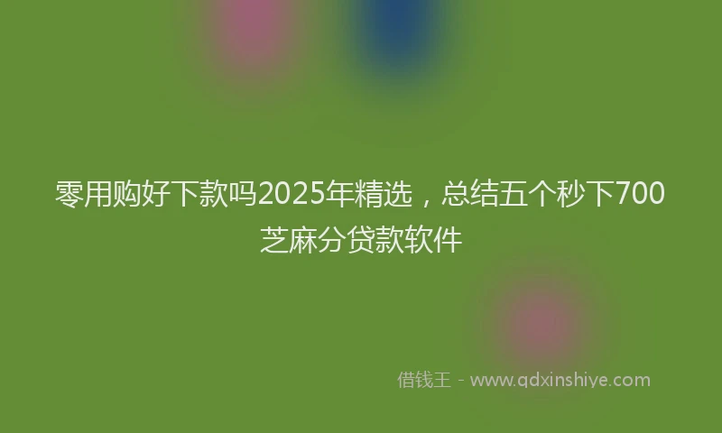 零用购好下款吗2025年精选，总结五个秒下700芝麻分贷款软件