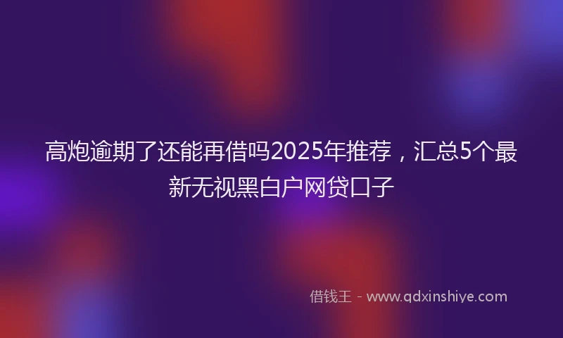 高炮逾期了还能再借吗2025年推荐，汇总5个最新无视黑白户网贷口子