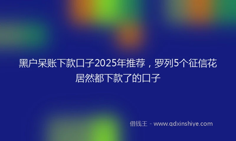 黑户呆账下款口子2025年推荐，罗列5个征信花居然都下款了的口子