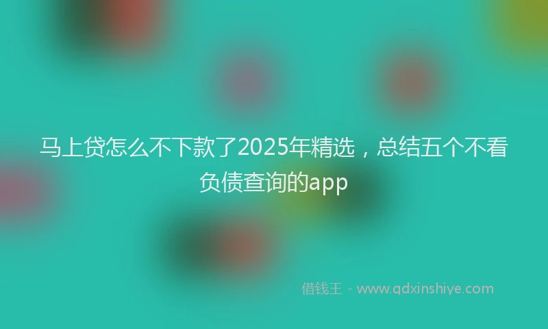 马上贷怎么不下款了2025年精选，总结五个不看负债查询的app