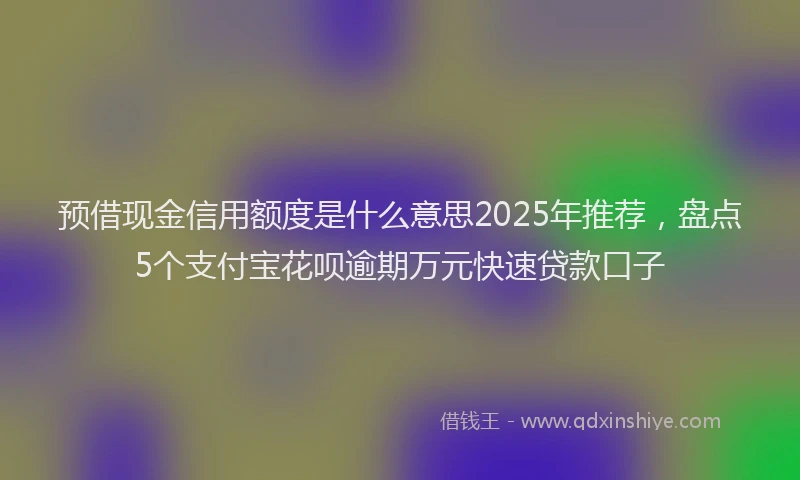 预借现金信用额度是什么意思2025年推荐，盘点5个支付宝花呗逾期万元快速贷款口子