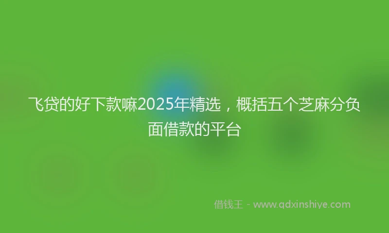 飞贷的好下款嘛2025年精选，概括五个芝麻分负面借款的平台