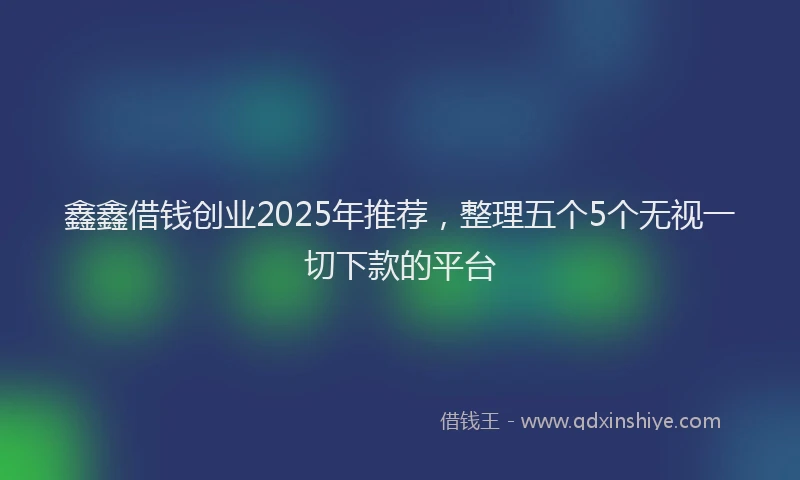 鑫鑫借钱创业2025年推荐，整理五个5个无视一切下款的平台