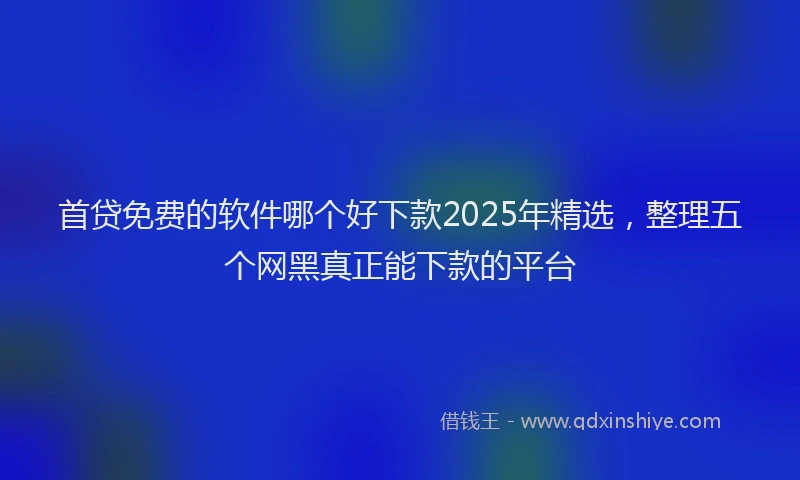 首贷免费的软件哪个好下款2025年精选，整理五个网黑真正能下款的平台