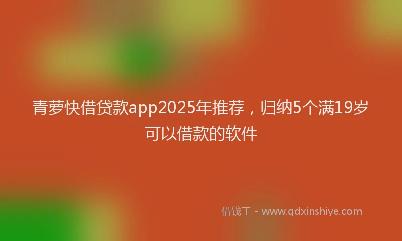 青萝快借贷款app2025年推荐，归纳5个满19岁可以借款的软件