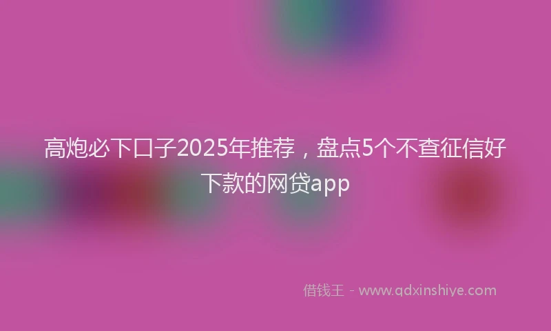 高炮必下口子2025年推荐，盘点5个不查征信好下款的网贷app