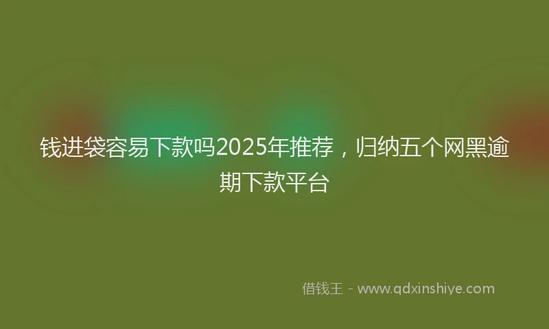 钱进袋容易下款吗2025年推荐，归纳五个网黑逾期下款平台