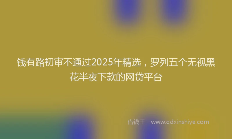 钱有路初审不通过2025年精选，罗列五个无视黑花半夜下款的网贷平台