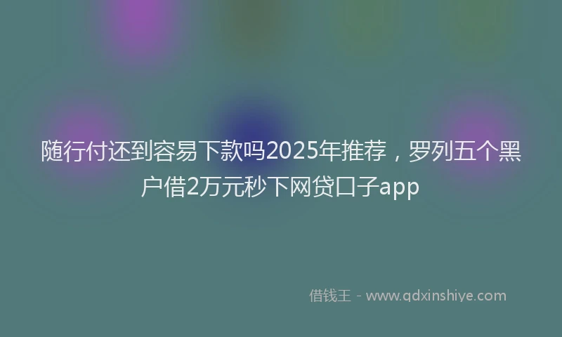 随行付还到容易下款吗2025年推荐，罗列五个黑户借2万元秒下网贷口子app