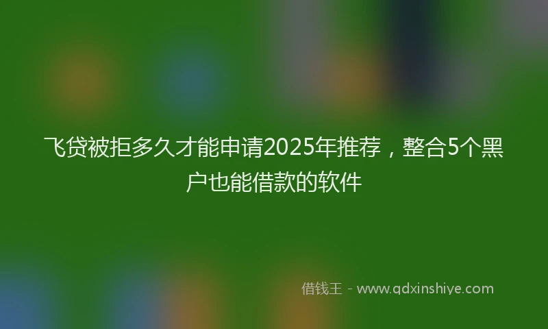 飞贷被拒多久才能申请2025年推荐，整合5个黑户也能借款的软件