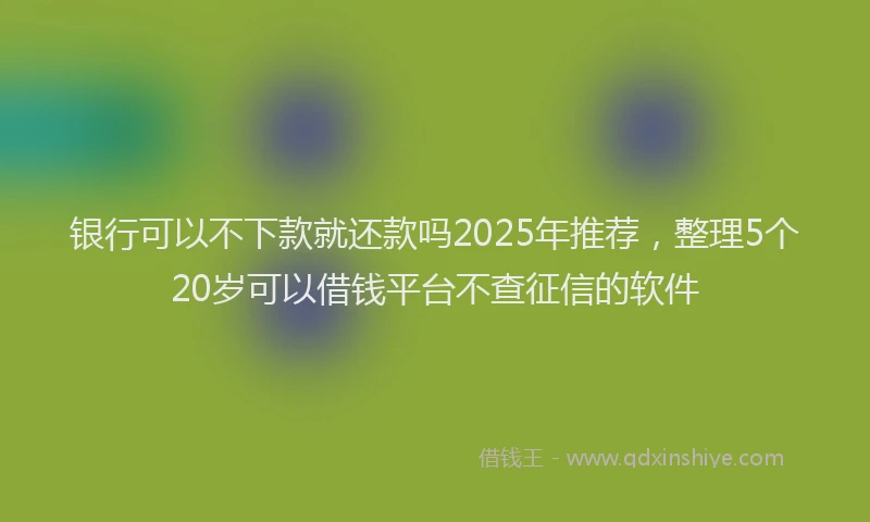 银行可以不下款就还款吗2025年推荐，整理5个20岁可以借钱平台不查征信的软件