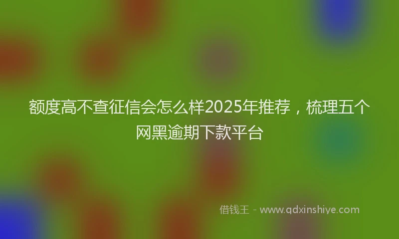 额度高不查征信会怎么样2025年推荐，梳理五个网黑逾期下款平台