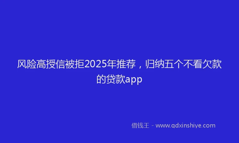 风险高授信被拒2025年推荐，归纳五个不看欠款的贷款app