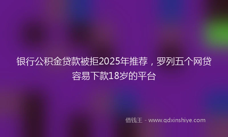 银行公积金贷款被拒2025年推荐，罗列五个网贷容易下款18岁的平台